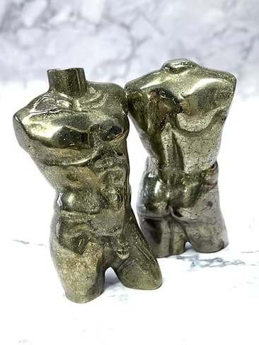 Pyrite Male Form Statue Pyrite Carving from Aura & Stone Australia